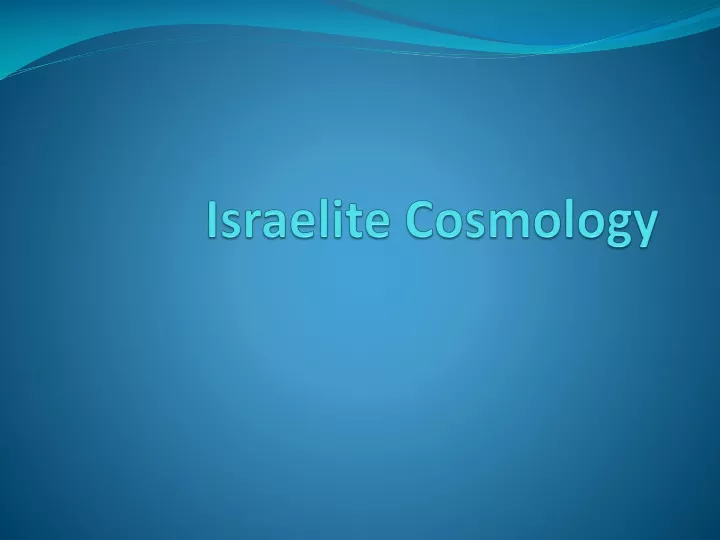 israelite cosmology