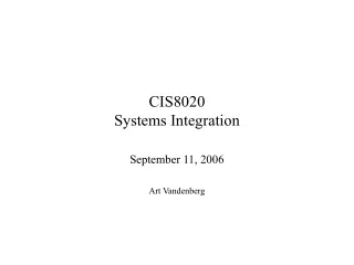 CIS8020 Systems Integration