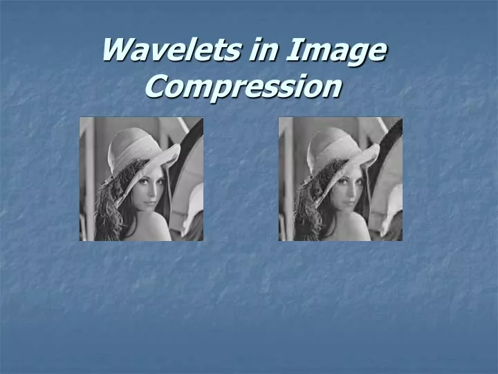 wavelets in image compression