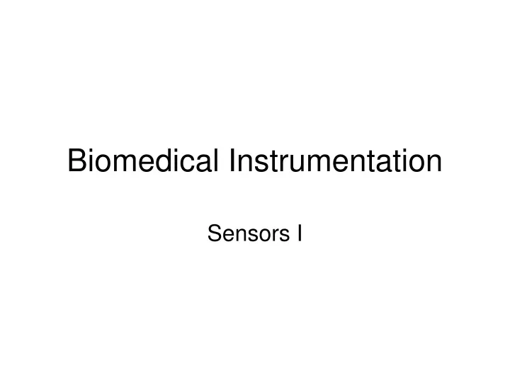 biomedical instrumentation