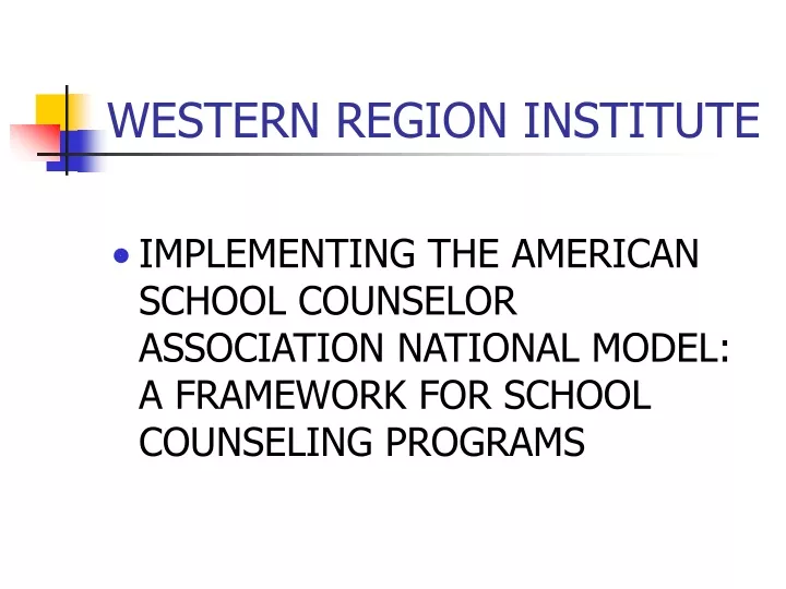 western region institute