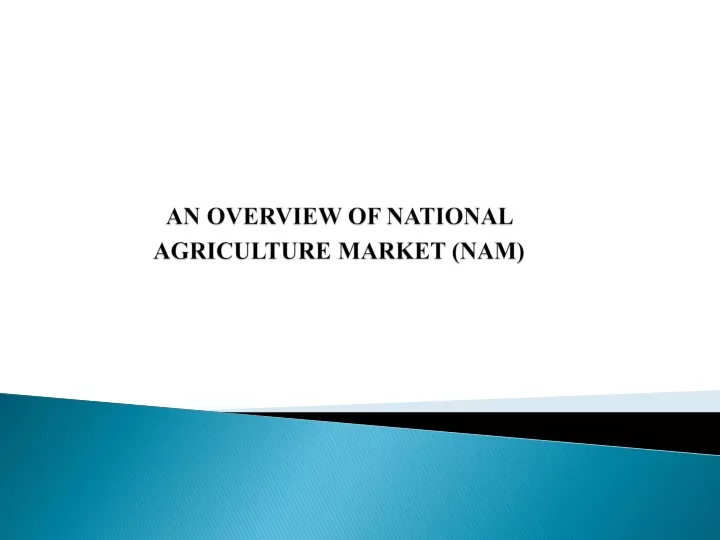 an overview of national agriculture market nam