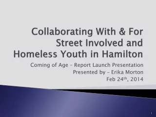 Collaborating With &amp; For Street Involved and Homeless Youth in Hamilton