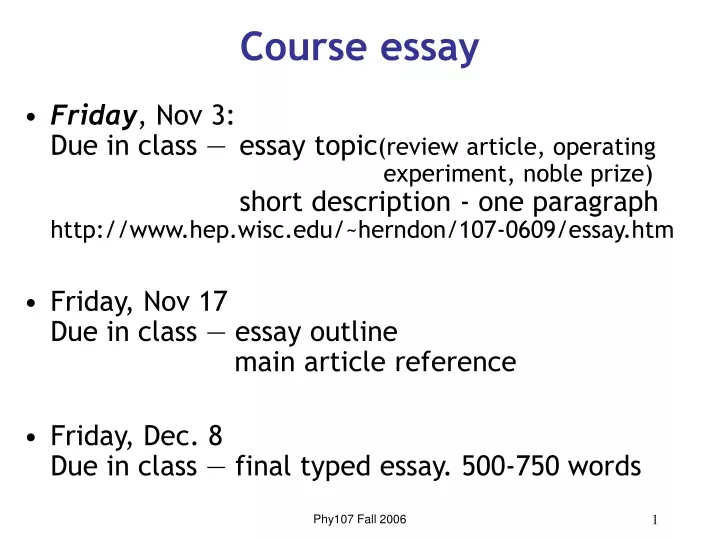 course essay