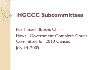 HGCCC Subcommittees