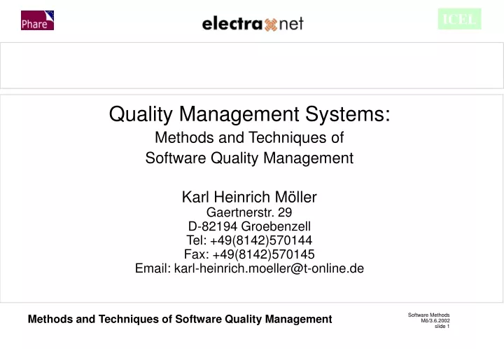 quality management systems methods and techniques
