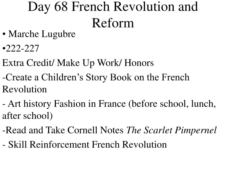 day 68 french revolution and reform