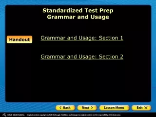 Standardized Test Prep Grammar and Usage