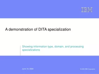 A demonstration of DITA specialization