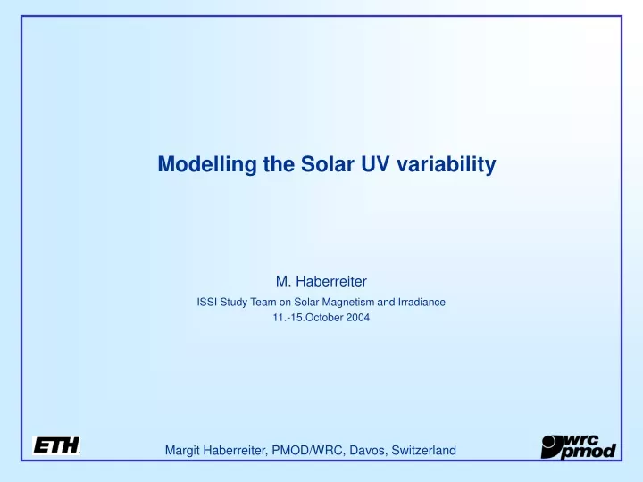 modelling the solar uv variability