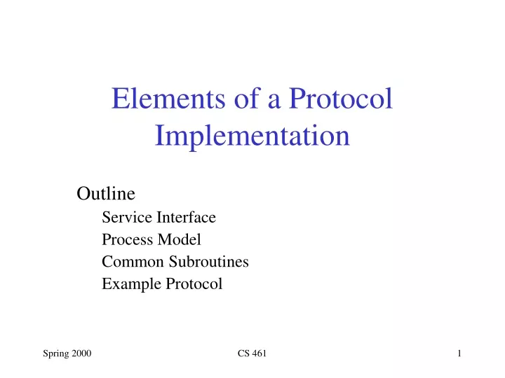 elements of a protocol implementation