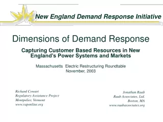 Dimensions of Demand Response