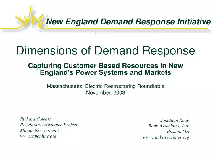 dimensions of demand response