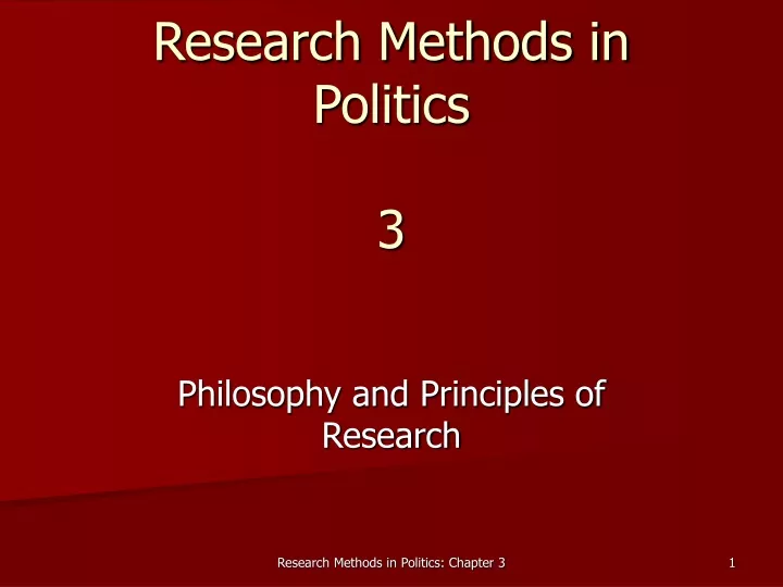 research methods in politics 3