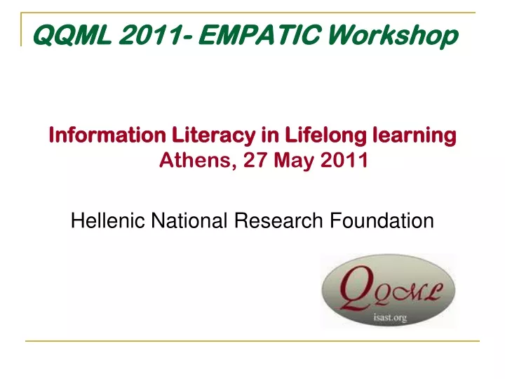 qqml 2011 empatic workshop