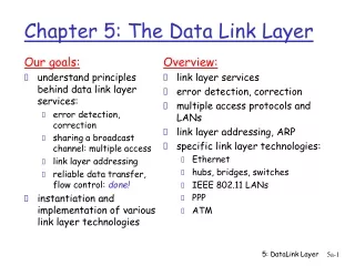 Chapter 5: The Data Link Layer