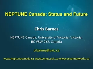 NEPTUNE Canada: Status and Future