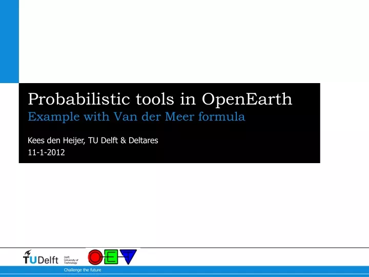 probabilistic tools in openearth