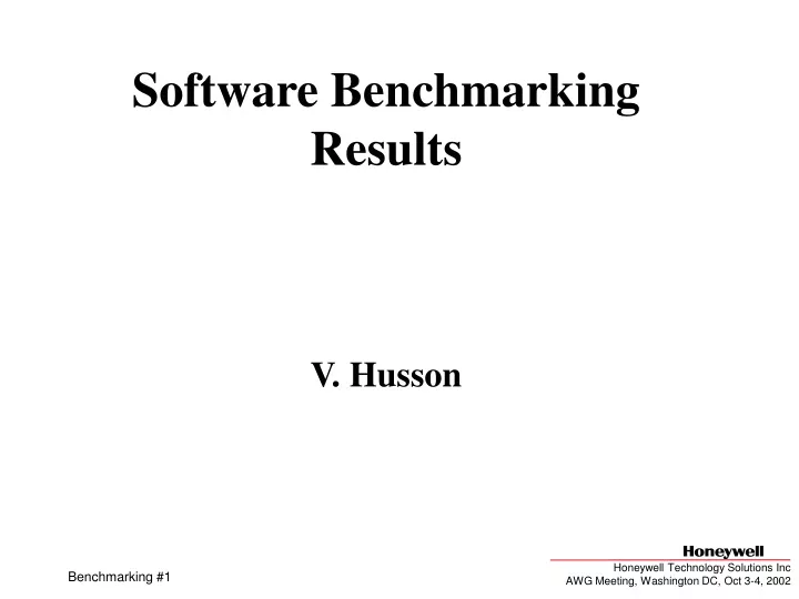 software benchmarking results v husson