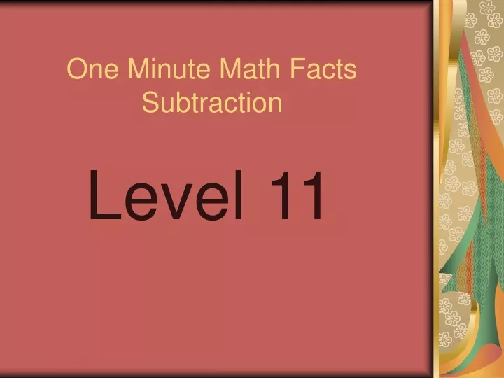 one minute math facts subtraction