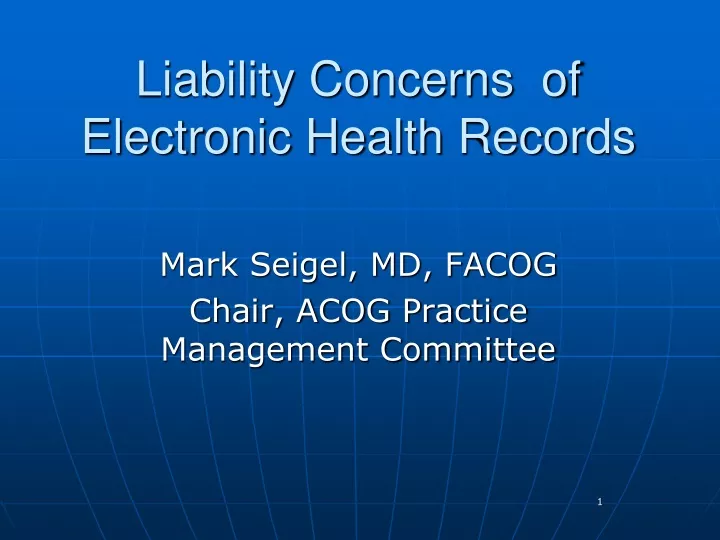 liability concerns of electronic health records
