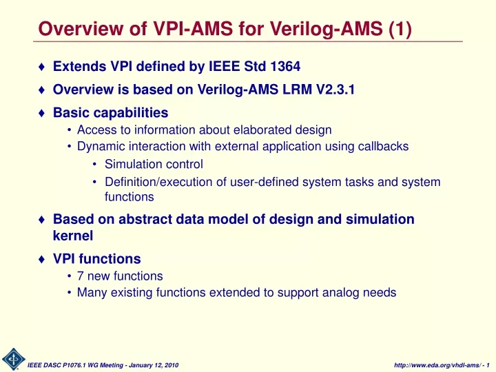 overview of vpi ams for verilog ams 1