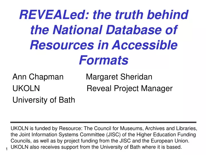 revealed the truth behind the national database of resources in accessible formats
