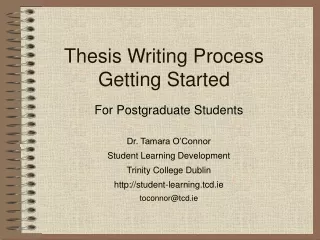 Thesis Writing Process Getting Started