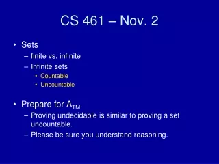 CS 461 – Nov. 2
