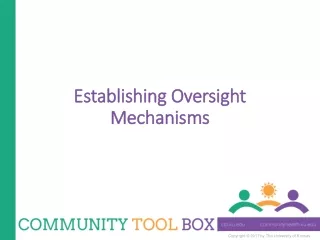 Establishing Oversight Mechanisms