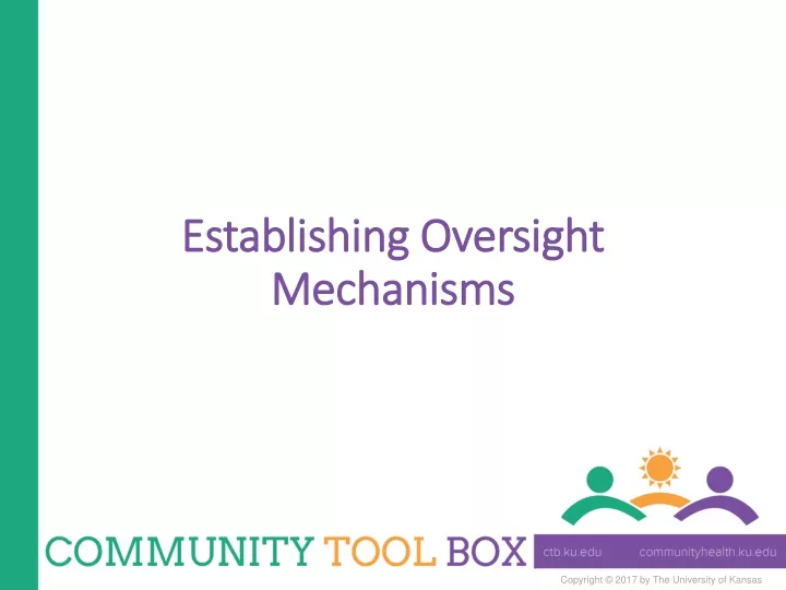 establishing oversight mechanisms