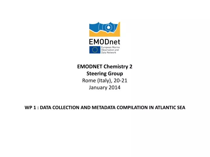 emodnet chemistry 2 steering group rome italy