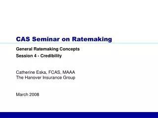 CAS Seminar on Ratemaking