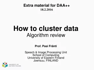 How to cluster data Algorithm review