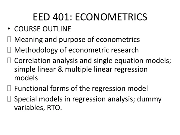 eed 401 econometrics