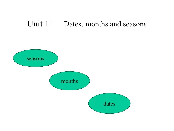 unit 11 dates months and seasons