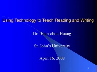 Using Technology to Teach Reading and Writing