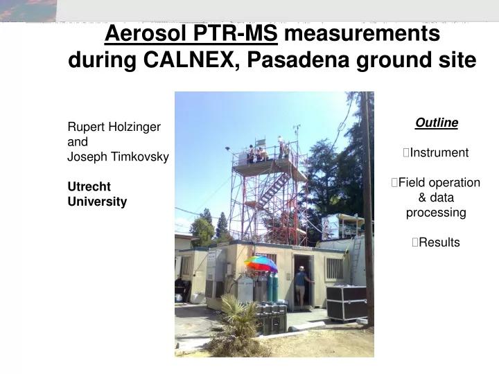 aerosol ptr ms measurements during calnex