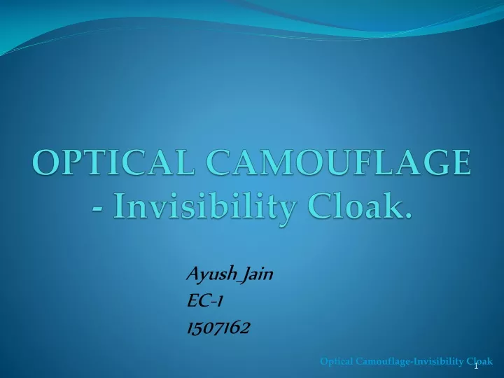 optical camouflage invisibility cloak