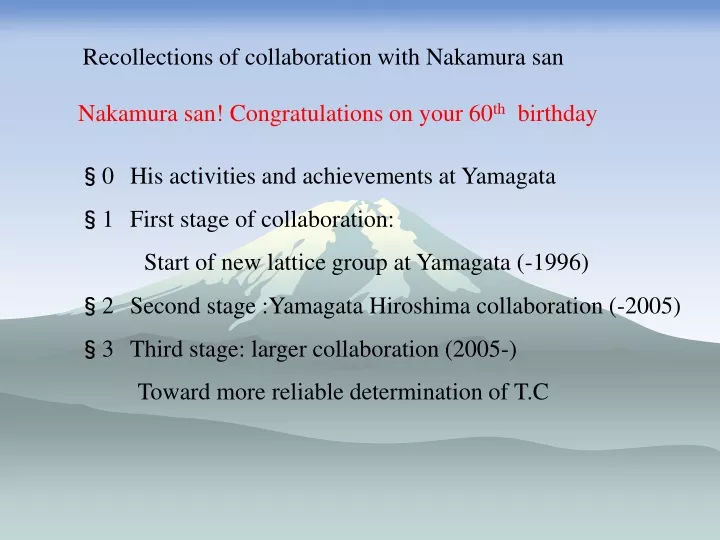 recollections of collaboration with nakamura san