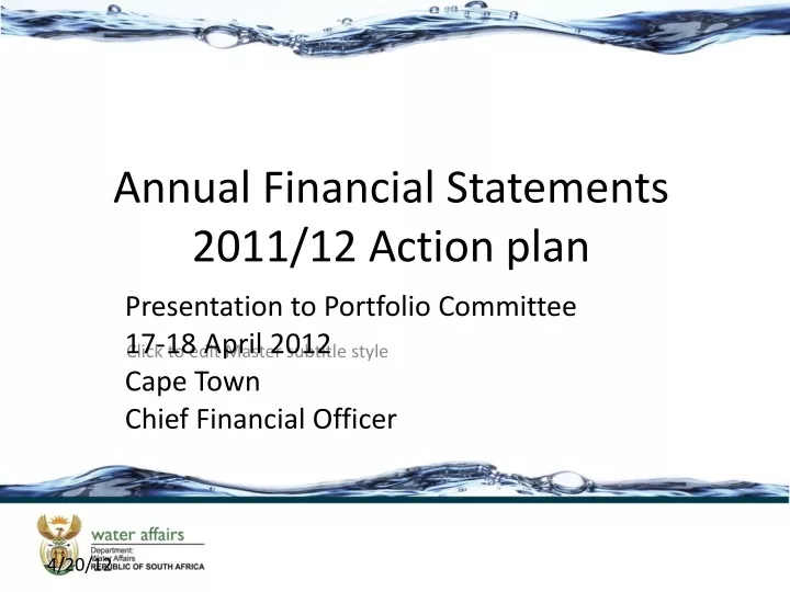 annual financial statements 2011 12 action plan