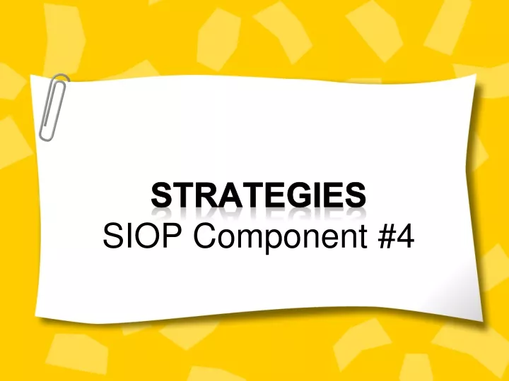 strategies siop component 4