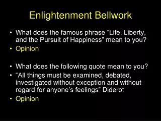 Enlightenment Bellwork