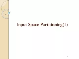 Input Space Partitioning(1)