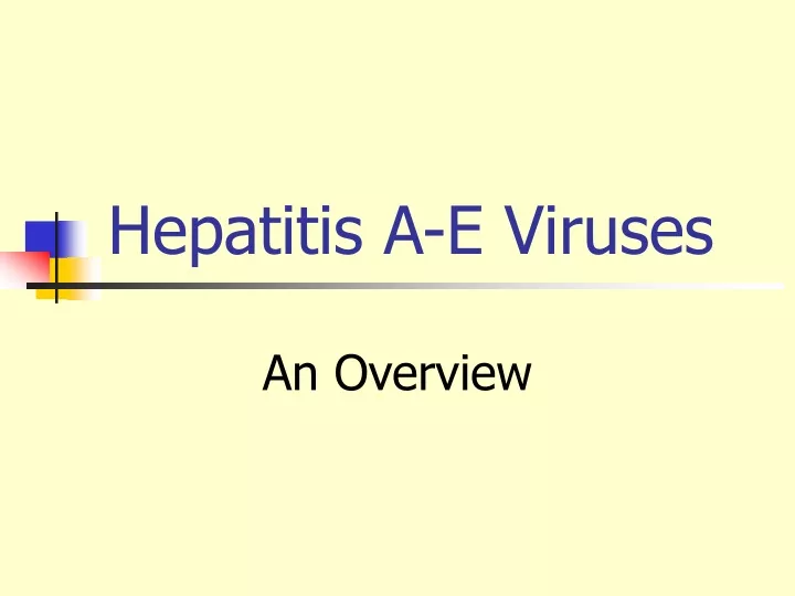 hepatitis a e viruses