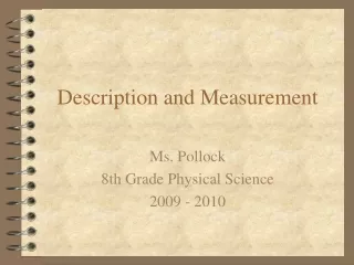 Description and Measurement