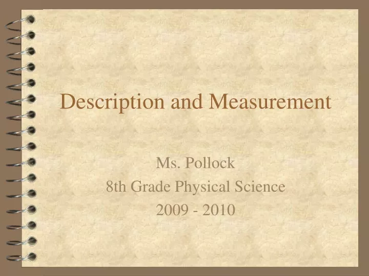 description and measurement