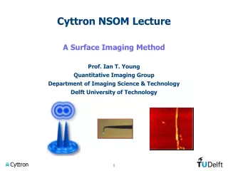 Cyttron NSOM Lecture A Surface Imaging Method Prof. Ian T. Young Quantitative Imaging Group