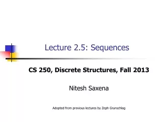 Lecture 2.5: Sequences