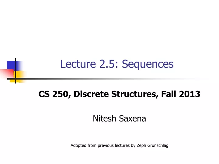 lecture 2 5 sequences